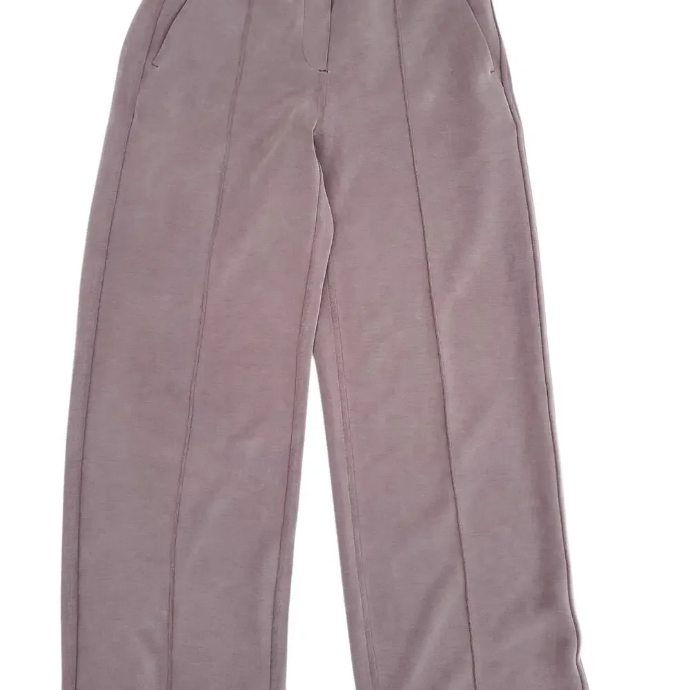 Lululemon Softstreme Pintuck Mid-Rise Pant Beige Yoga Lounge Casual Sz XXXS